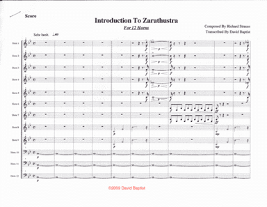 Also Sprach Zarathustra (Introduction) (arr. David Baptist)