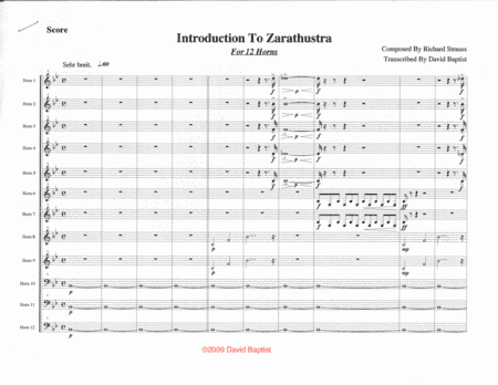 Also Sprach Zarathustra (Introduction) (arr. David Baptist)