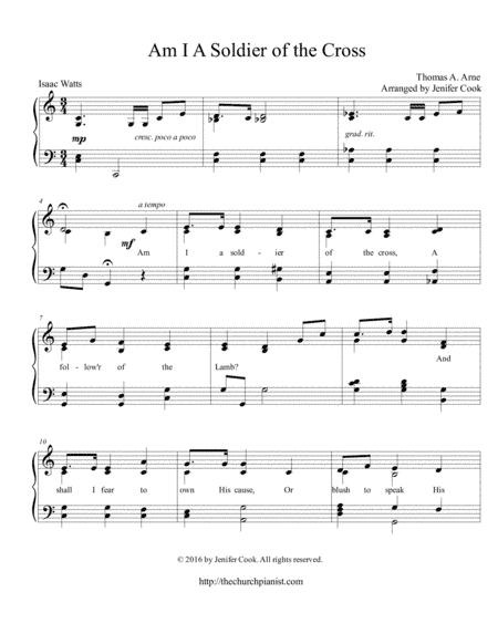 Am I a Soldier of the Cross (arr. Arranged by Jenifer Cook)