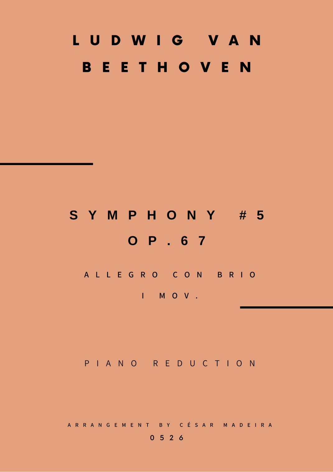 Beethoven - Symphony No.5 - 1 mov. - Piano Reduction (Full Score) (arr. César Madeira)