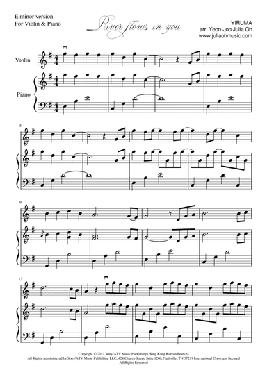 River Flows In You (arr. Julia Yeon-Joo Oh)