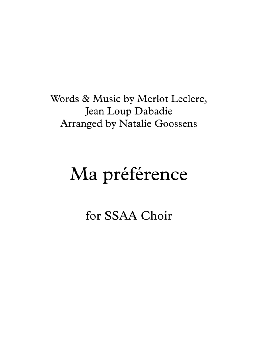 Ma Preference (arr. Natalie Goossens)