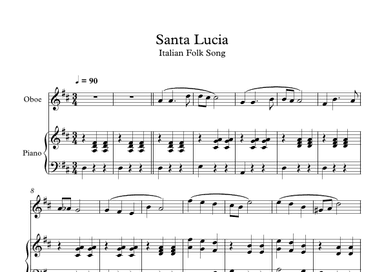 Santa Lucia - Italian Folk Song (Oboe + Piano) (arr. Digital Book Music)