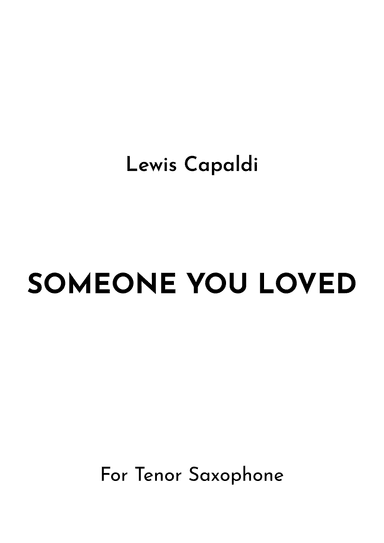Someone You Loved (arr. Jireh J.)