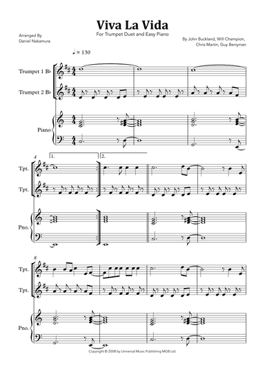 Viva La Vida (arr. Daniel Nakamura)