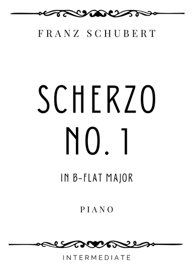 Schubert - Scherzo No. 1 in B Flat Major - Intermediate (arr. Piacere Music Sheets)