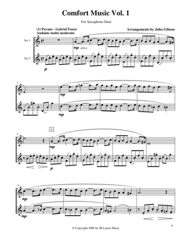 Comfort Music for Saxophone Duet (arr. John Gibson)