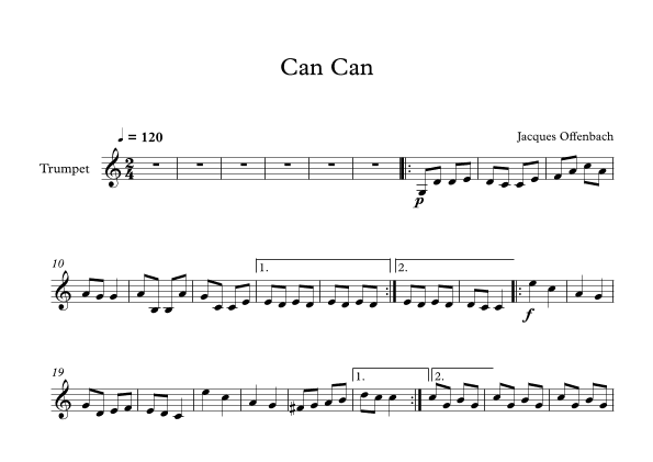 Can Can - Jacques Offenbach (Trumpet) (arr. Digital Book Music)