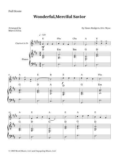 Wonderful, Merciful Savior (arr. Márcio Silva)