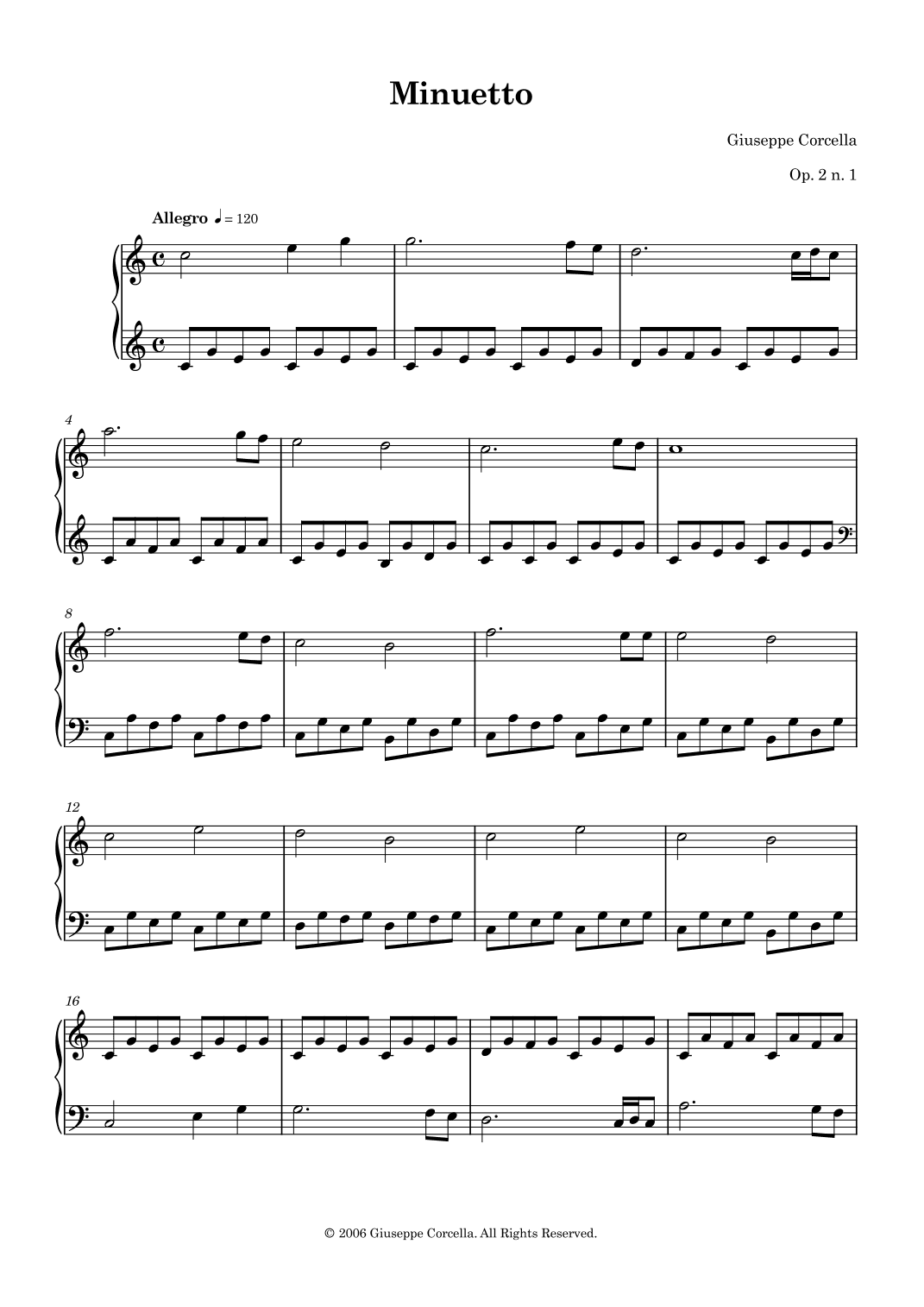 Minuetto Op. 2 No. 1