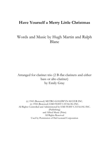 Have Yourself A Merry Little Christmas  from MEET ME IN ST. LOUIS (arr. Emily Gray)