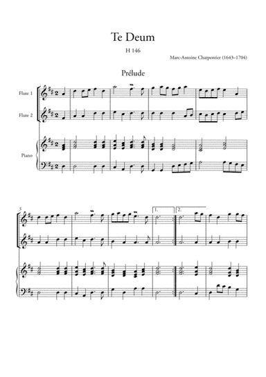 Te Deum Prelude (for 2 Flutes and Piano) (arr. Ahiva Editions)