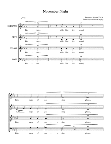 November Night (arr. Raymond Reimer Uy Jr.)