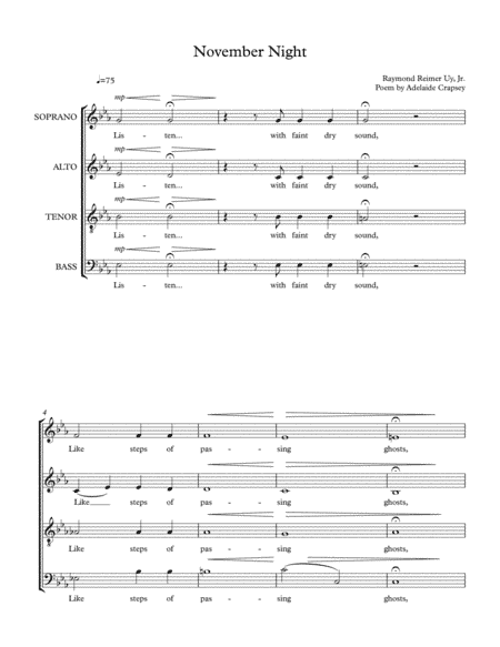 November Night (arr. Raymond Reimer Uy Jr.)