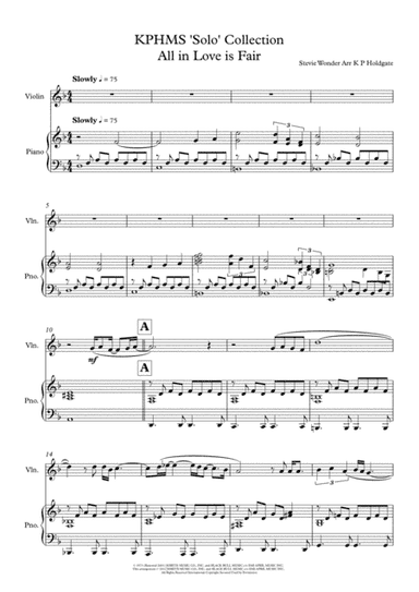 All In Love Is Fair (arr. Kevin P Holdgate)