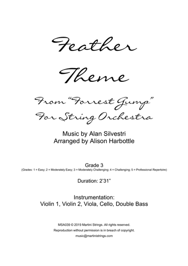 Forrest Gump - Main Title (feather Theme) (arr. Alison Harbottle)