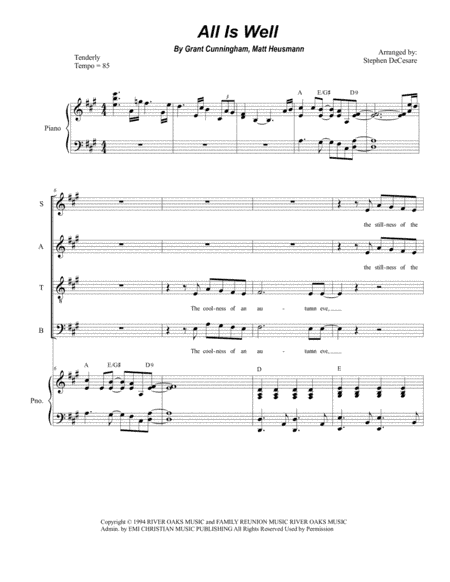 All Is Well (arr. Stephen DeCesare)
