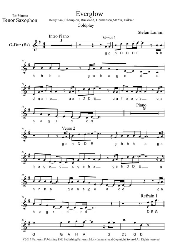 Everglow (arr. Stefan Lamml)