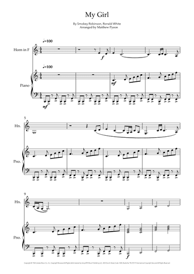 My Girl (arr. Matthew pyeon)