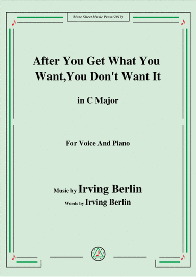 Irving Berlin-Say It With Music,in E flat Major,for Voice and Piano (arr. MSM)