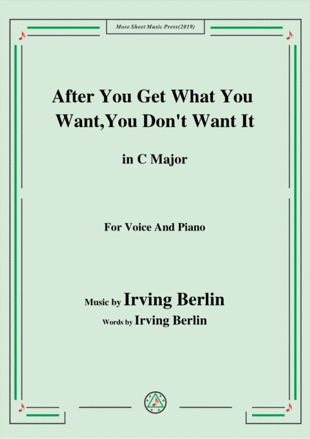 Irving Berlin-Say It With Music,in E flat Major,for Voice and Piano (arr. MSM)