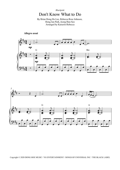 Don't Know What To Do (arr. Kaiserin Rebecca)
