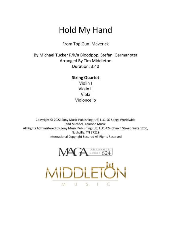 Hold My Hand (arr. Tim Middleton)