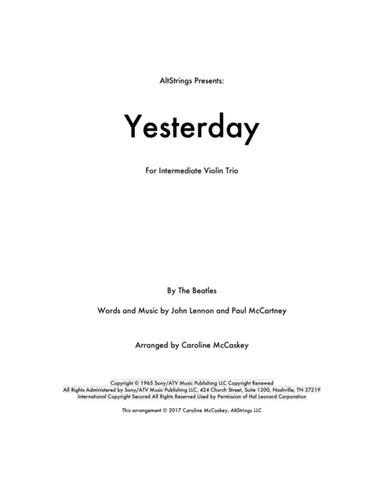 Yesterday (arr. Caroline McCaskey)