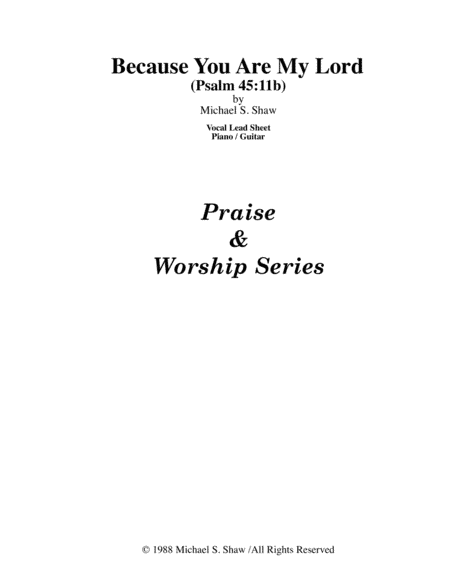 Because You Are My Lord