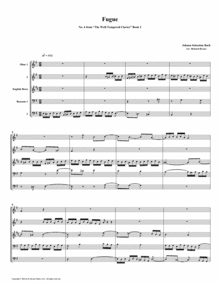 Fugue 04 from Well-Tempered Clavier, Book 2 (Double Reed Quintet) (arr. Richard Byrnes)