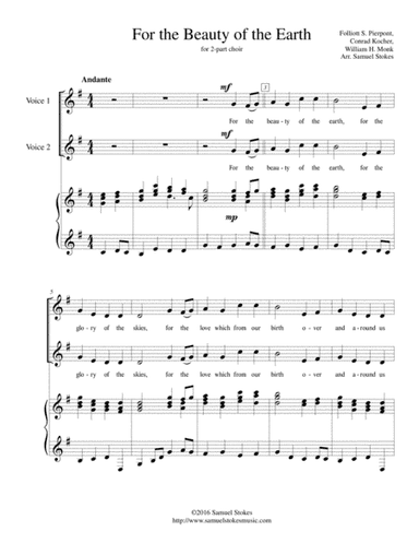 For the Beauty of the Earth - 2-part choir with piano accompaniment (arr. Samuel Stokes)