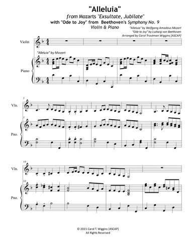 Alleluia with Ode to Joy (Violin & Piano) (arr. Carol Troutman Wiggins)