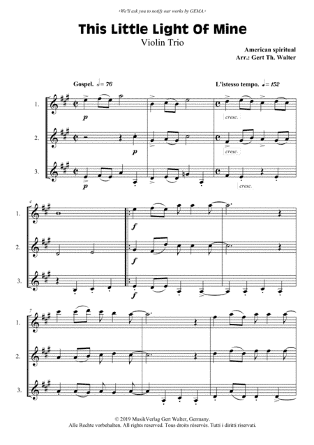 This Little Light Of Mine (arr. Gert Th. Walter)