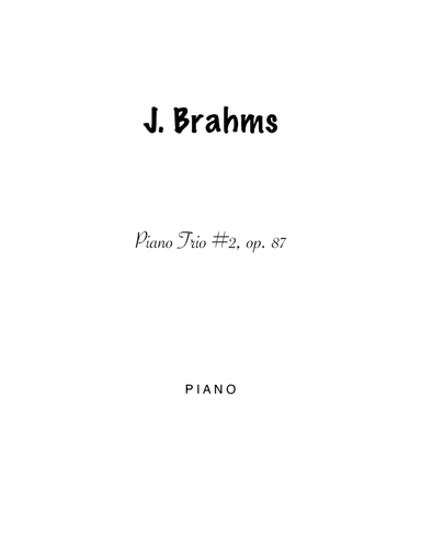 J. Brahms - Piano Trio No. 2, op. 87 (arr. A. Viazovtsev)