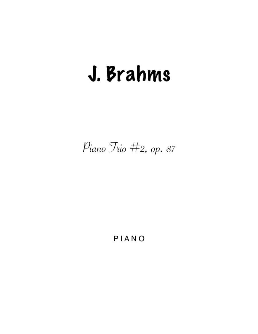 J. Brahms - Piano Trio No. 2, op. 87 (arr. A. Viazovtsev)