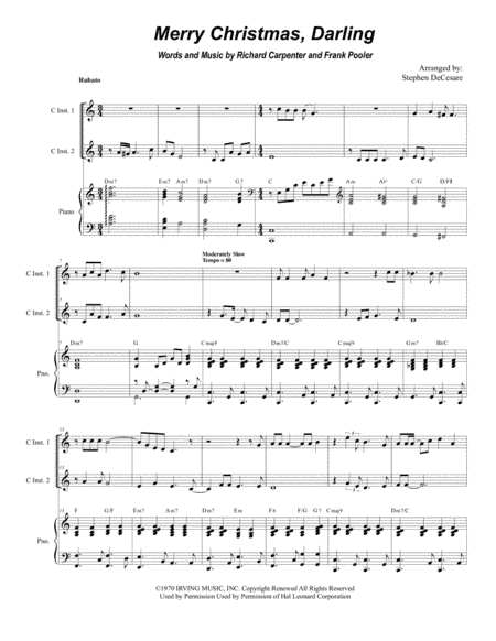 Merry Christmas, Darling (arr. Stephen DeCesare)
