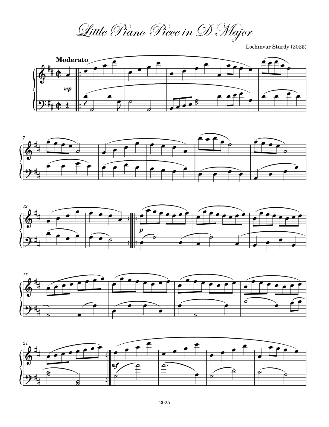 Little Piano Piece in D Major