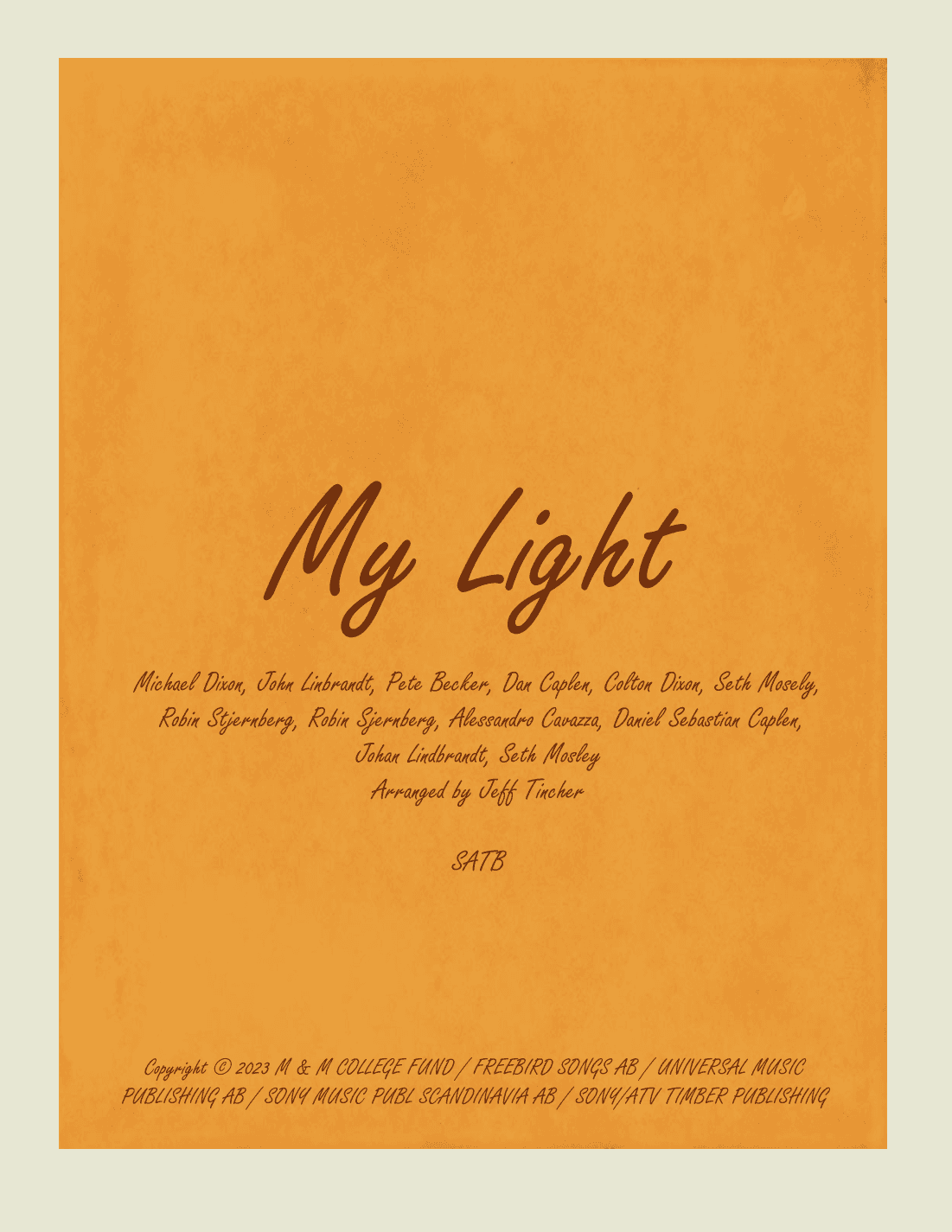 My Light (arr. Jeff Tincher)