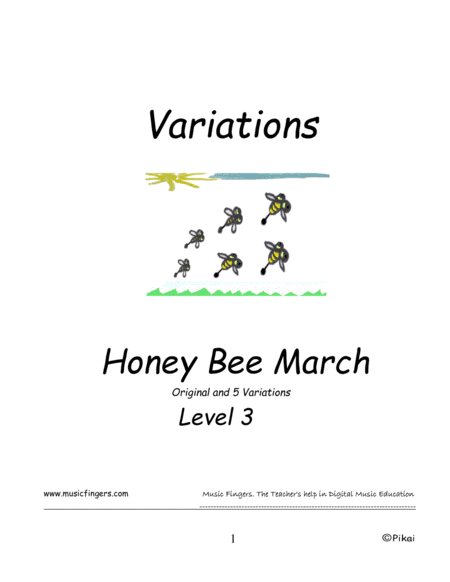 Honey Bee March. Lev. 3. Variations (arr. Music Fingers)