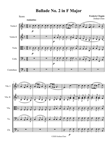 Ballade No. 2 in F Major (arr. Joshua Choe)