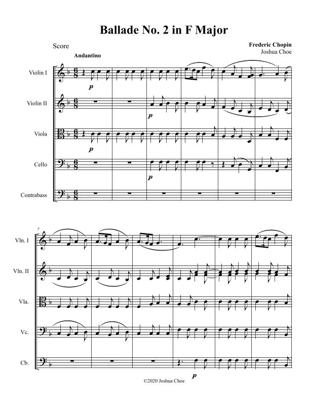 Ballade No. 2 in F Major (arr. Joshua Choe)