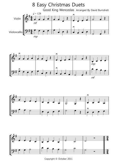 8 Christmas Duets for Violin And Cello (arr. David Burndrett)