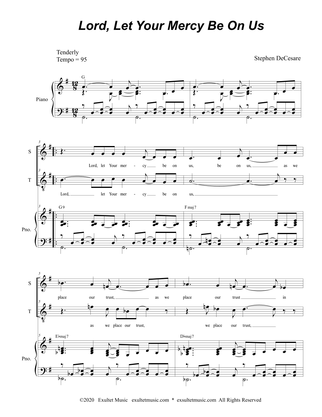 Lord, Let Your Mercy Be On Us (Psalm 33) (Duet for Soprano and Tenor solo)