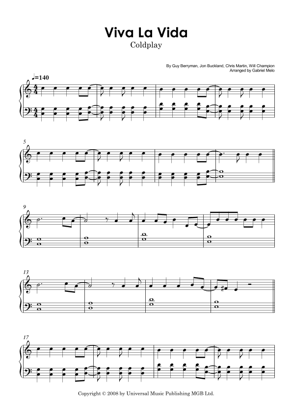 Viva La Vida (arr. Gabriel Melo)