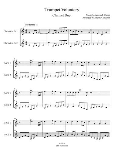 Trumpet Voluntary for Two Clarinets (arr. Jeremy Corcoran)
