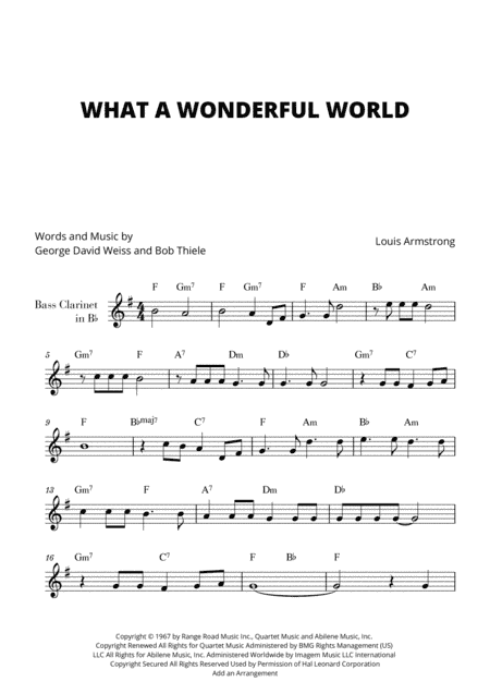 What A Wonderful World (arr. Cadenza Editions)