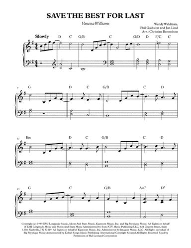 Save The Best For Last (arr. Christian Bennedsen)