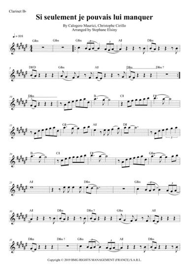 Si Seulement Je Pouvais Lui Manquer (arr. Stephane ELSINY)