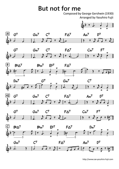 But not for me - Easy Improvisation Example for Tenor Sax (arr. Yasuhiro Fujii)