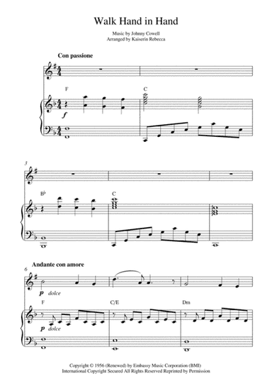 Walk Hand In Hand (arr. Kaiserin Rebecca)